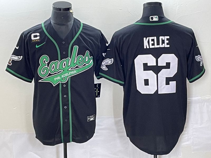 Men Philadelphia Eagles #62 Kelce Black Nike 2023 Co Branding Game NFL Jersey style 2->philadelphia eagles->NFL Jersey